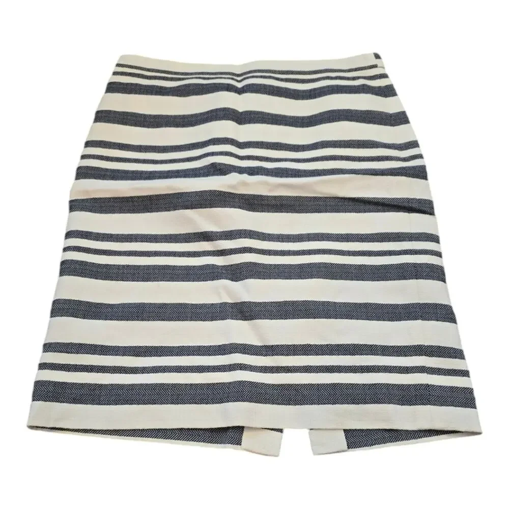 J. Crew‎ Black and White Striped Pencil Skirt Size 2